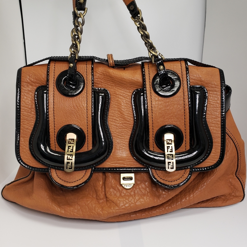 Fendi Double B Large Leather Bag
